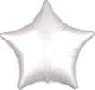 19 inch White Satin Star Foil Balloons